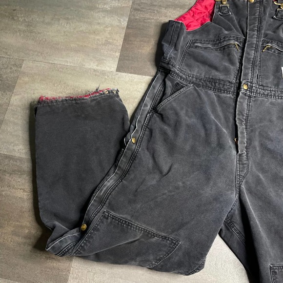 SOLD Carhartt VTG Double Front Duck Insulated Bib 40X32 - Picture 2 of 7